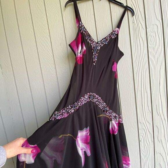 NWT Midnight Velvet 1920s Inspired Beaded Formal Dress Whimsey Goth - L/XL - Picture 1 of 10
